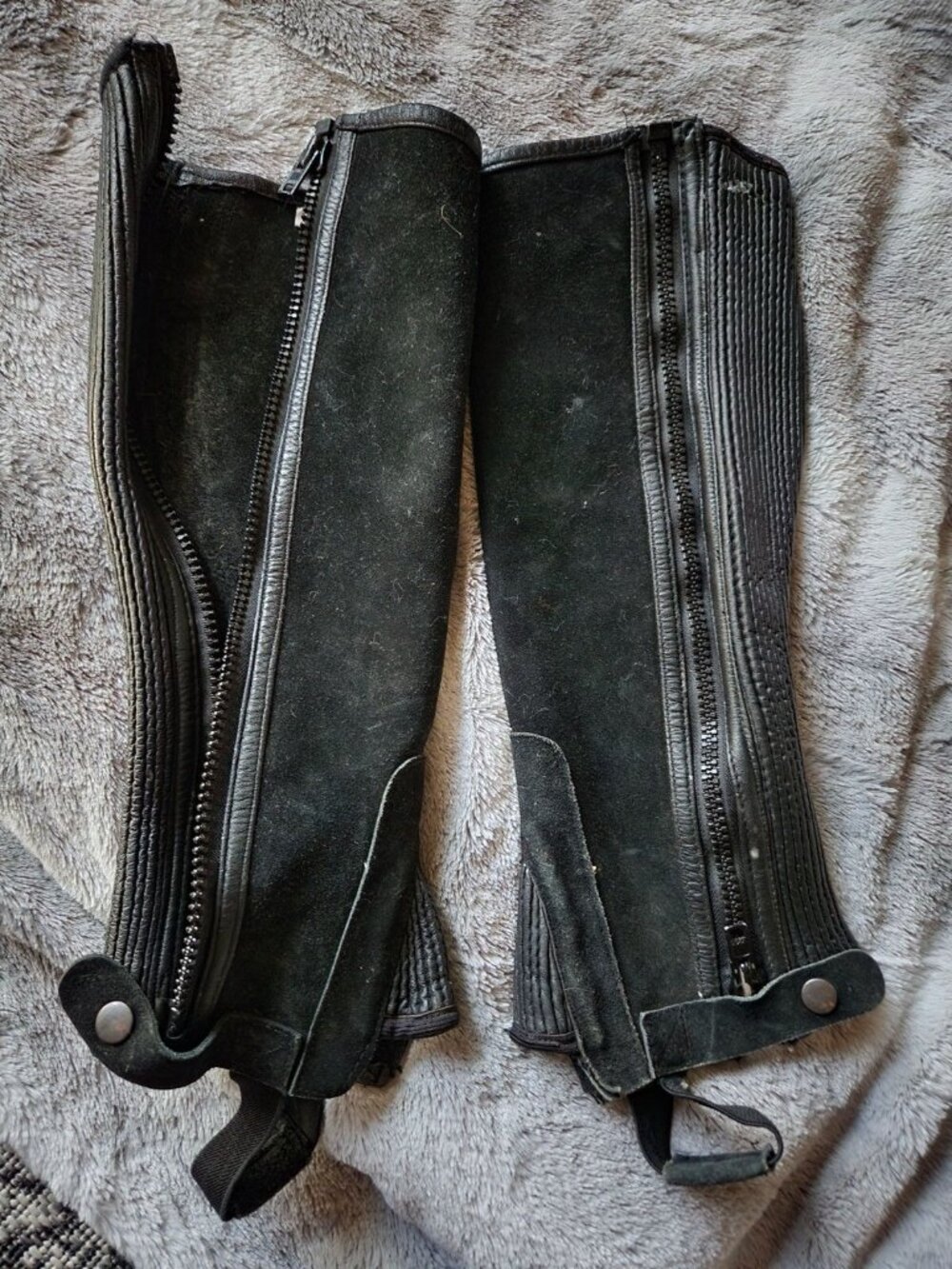 Women's Suede Zippered Leg Gaiters Ladies Protective Leg Gear sz L